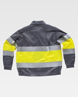 Jacke mit 2 gut sichtbaren und reflektierenden Bändern EN471 Grau Gelb AV