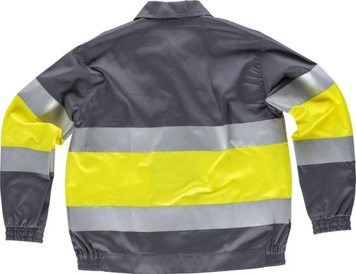 Jacke mit 2 gut sichtbaren und reflektierenden Bändern EN471 Grau Gelb AV