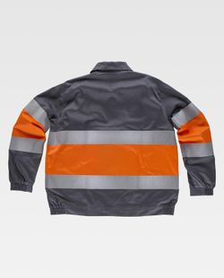 Jacke mit 2 gut sichtbaren und reflektierenden Bändern EN471 Grey Orange AV