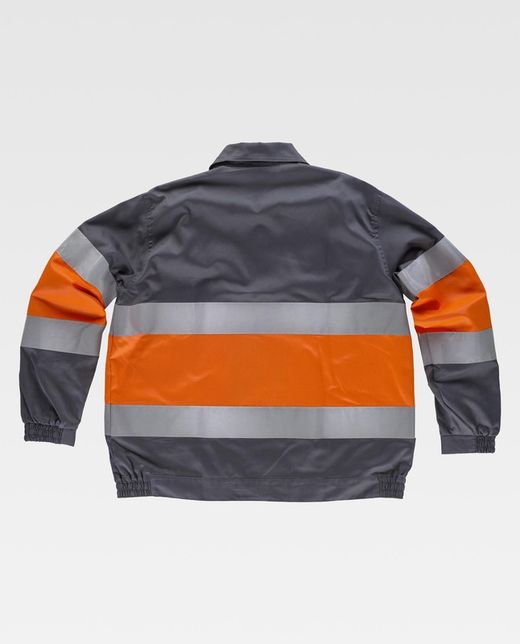 Jacke mit 2 gut sichtbaren und reflektierenden Bändern EN471 Grey Orange AV