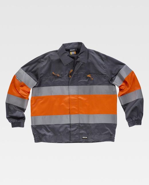 Jacke mit 2 gut sichtbaren und reflektierenden Bändern EN471 Grey Orange AV