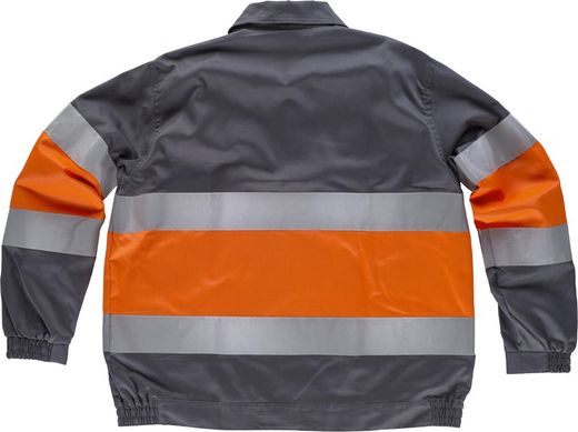 Jacke mit 2 gut sichtbaren und reflektierenden Bändern EN471 Grey Orange AV