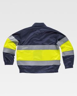 Jacke mit 2 gut sichtbaren und reflektierenden Bändern EN471 Navy Yellow AV
