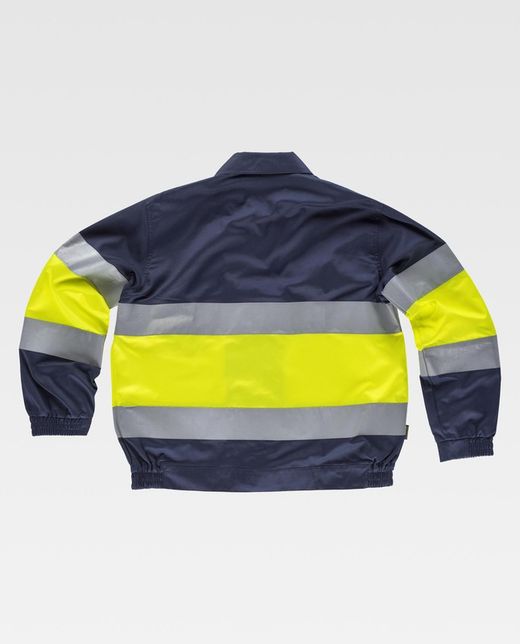 Jacke mit 2 gut sichtbaren und reflektierenden Bändern EN471 Navy Yellow AV
