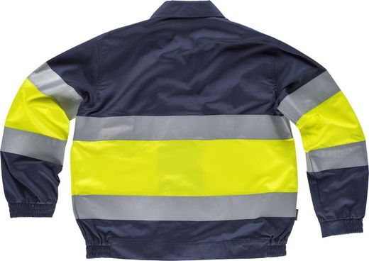 Jacke mit 2 gut sichtbaren und reflektierenden Bändern EN471 Navy Yellow AV