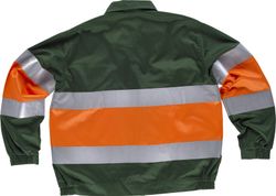 Jacke mit 2 gut sichtbaren und reflektierenden Bändern EN471 Dark Green Orange AV