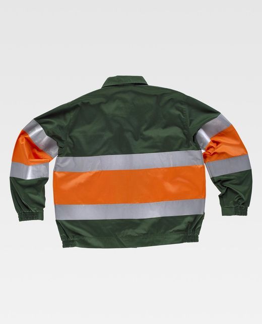 Jacke mit 2 gut sichtbaren und reflektierenden Bändern EN471 Dark Green Orange AV