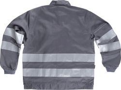 Jacke mit Reißverschluss, 2 Brusttaschen und reflektierenden Bändern Grau
