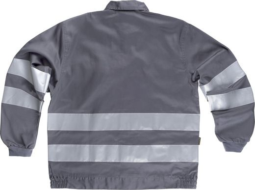Jacke mit Reißverschluss, 2 Brusttaschen und reflektierenden Bändern Grau