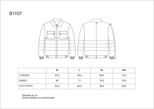 Jacke mit Reißverschluss, 2 Brusttaschen und reflektierenden Bändern Grau