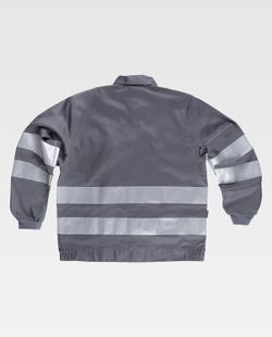 Jacke mit Reißverschluss, 2 Brusttaschen und reflektierenden Bändern Grau
