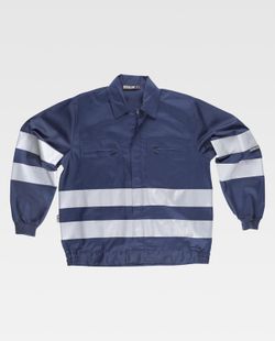 Jacke mit Reißverschluss, 2 Brusttaschen und reflektierenden Bändern Navy