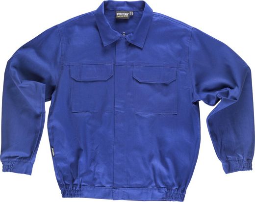 Veste avec fermeture à glissière dissimulée en métal et 2 poches poitrine à rabats 100% coton Azulina