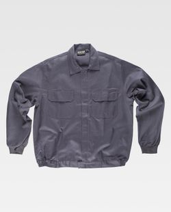 Jacke mit verstecktem Metallreißverschluss und zwei Brusttaschen mit Klappen aus 100% Baumwollgrau