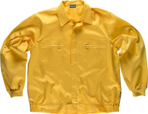 Veste avec fermetures éclair en nylon, taille élastique et deux poches poitrine Jaune