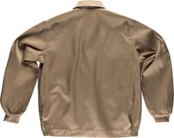 Jacke mit Nylonreißverschlüssen, elastischer Taille und zwei beige Brusttaschen