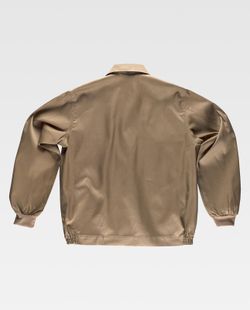 Jacke mit Nylonreißverschlüssen, elastischer Taille und zwei beige Brusttaschen
