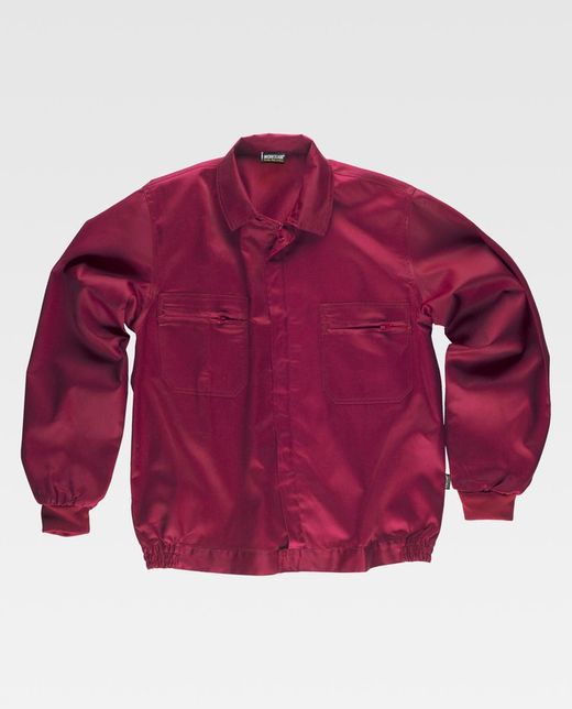 Jacke mit Nylonreißverschlüssen, elastischer Taille und zwei Granat-Brusttaschen