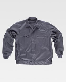 Jacke mit Nylonreißverschlüssen, elastischer Taille und zwei Brusttaschen Grau