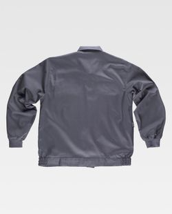Jacke mit Nylonreißverschlüssen, elastischer Taille und zwei Brusttaschen Grau