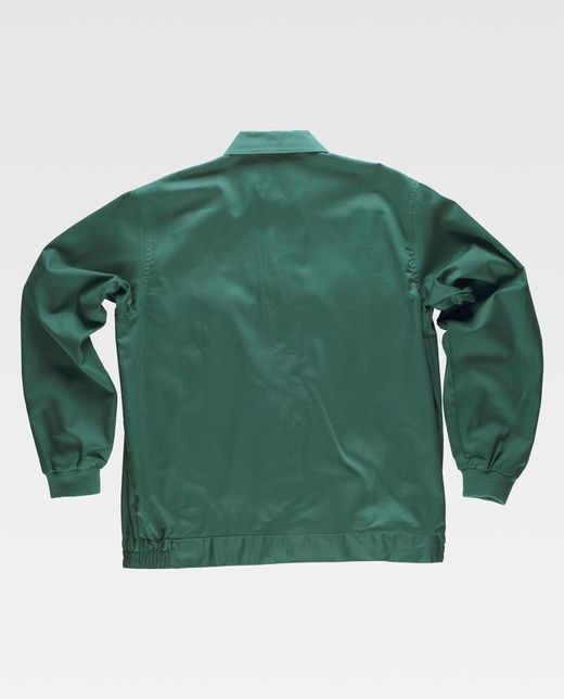 Jacke mit Nylonreißverschlüssen, elastischer Taille und zwei Brusttaschen Grün