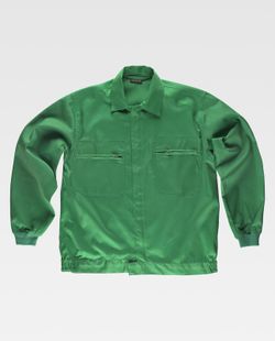 Jacke mit Nylonreißverschlüssen, elastischer Taille und zwei Brusttaschen Pistaziengrün