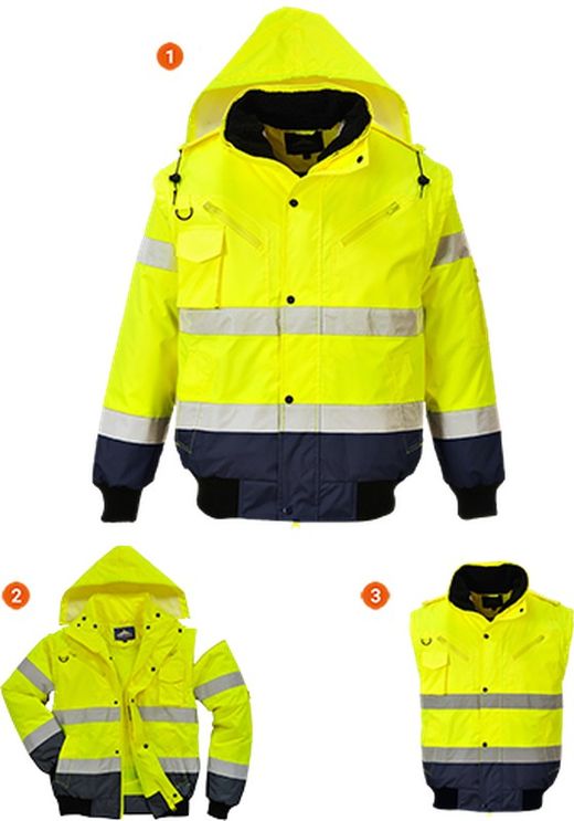 Hi-Vis 3-in-1 Contrast Bomber Jacket