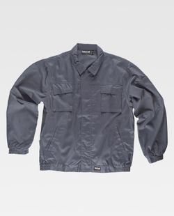 Reißverschlussjacke mit 2 dreifach genähten Brusttaschen Grau
