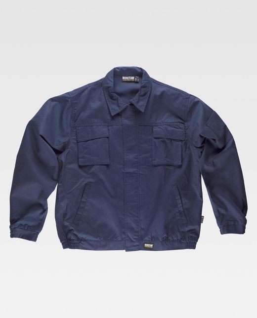 Reißverschlussjacke mit 2 dreifach genähten Brusttaschen Navy