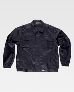 Reißverschlussjacke mit 2 dreifach genähten Brusttaschen Schwarz