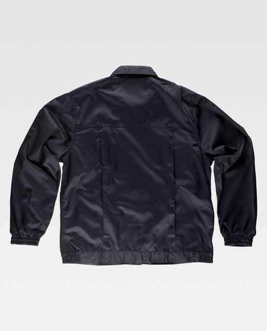 Reißverschlussjacke mit 2 dreifach genähten Brusttaschen Schwarz