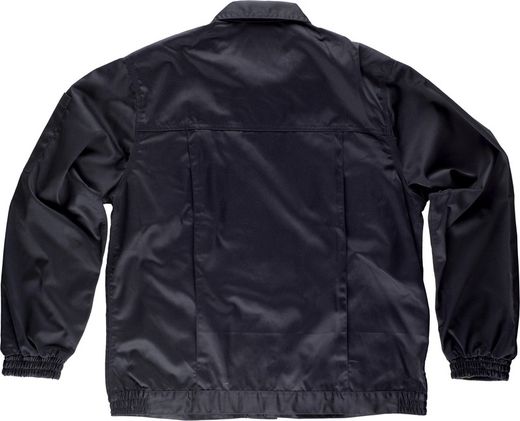 Reißverschlussjacke mit 2 dreifach genähten Brusttaschen Schwarz