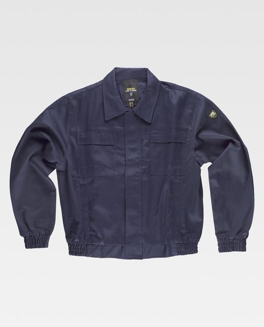 Feuerfeste Jacke, versteckter Reißverschluss 100% Baumwolle FIREWOOD CERTIFICATE EN11612 Navy