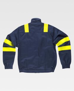 Feuerfeste und antistatische Jacke mit Bändern EN11611, EN11612, EN1149 Navy Yellow AV