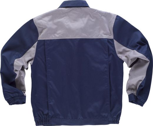 Jacket line 1 yoke and combined placket, nylon zippers and mobile phone bag on the chest Navy Gray