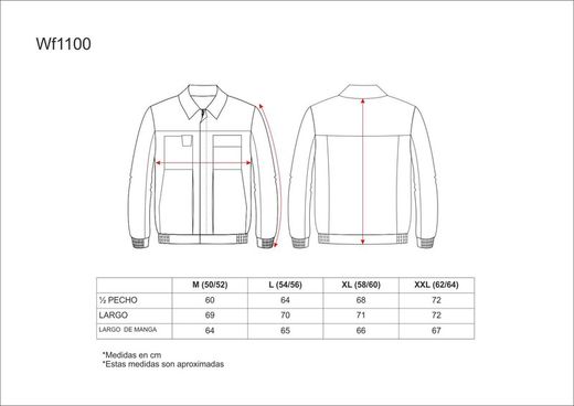 Jacket line 1 yoke and combined placket, nylon zippers and cellphone bag on the chest Red Black