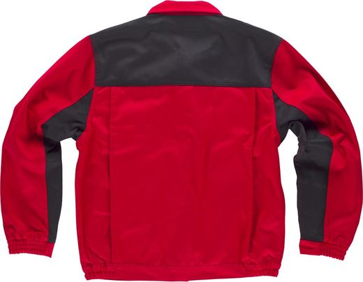 Jacket line 1 yoke and combined placket, nylon zippers and cellphone bag on the chest Red Black