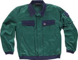 Cazadora linea 2 con cintura y tapetas combinadas Verde Marino