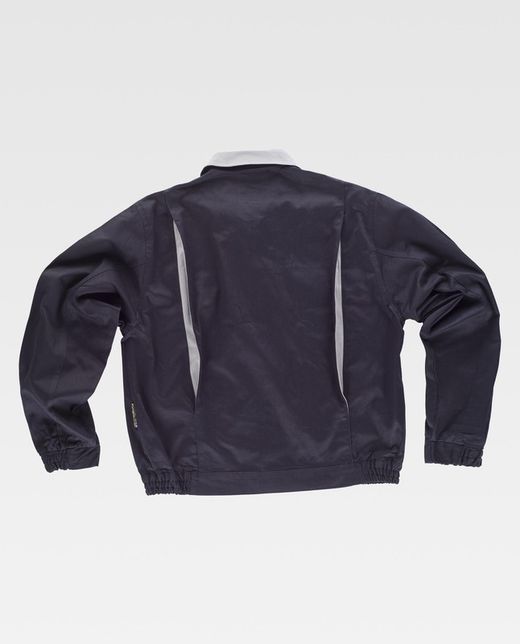 Kombinierte Jacke der Linie 3, elastische Taille und zwei Brusttaschen in Marinegrau