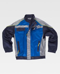 Cazadora linea 5 combi 3 colores Cremallera de nylon recta Azulina Gris Claro Marino