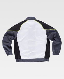 5-Linien-Kombijacke 3 Farben Reißverschluss aus geradem Nylon, reflektierende Paspelierung Weiß Schwarz Dunkelgrau