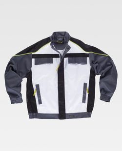 5-Linien-Kombijacke 3 Farben Reißverschluss aus geradem Nylon, reflektierende Paspelierung Weiß Schwarz Dunkelgrau