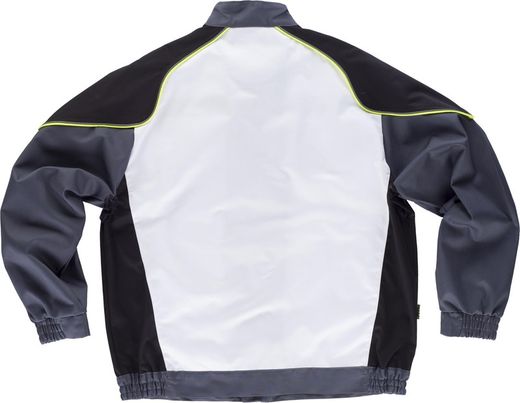 5-Linien-Kombijacke 3 Farben Reißverschluss aus geradem Nylon, reflektierende Paspelierung Weiß Schwarz Dunkelgrau
