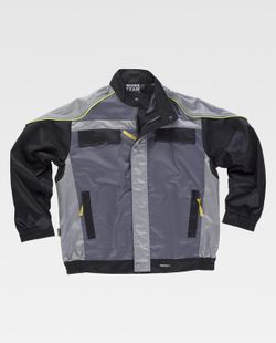 5-Linien-Kombijacke 3 Farben Reißverschluss aus geradem Nylon, reflektierende Paspelierung Dunkelgrau Hellgrau Schwarz
