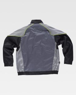 5-Linien-Kombijacke 3 Farben Reißverschluss aus geradem Nylon, reflektierende Paspelierung Dunkelgrau Hellgrau Schwarz