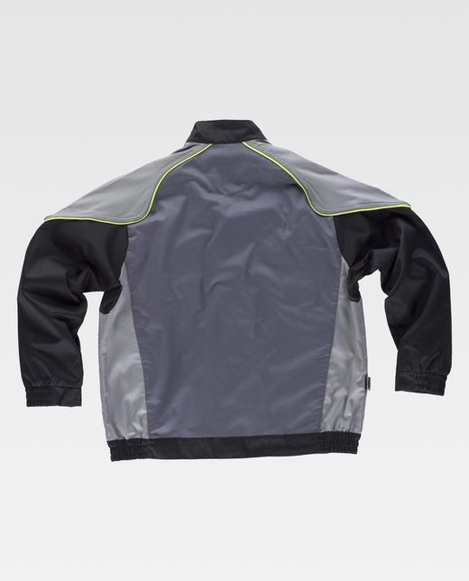 5-Linien-Kombijacke 3 Farben Reißverschluss aus geradem Nylon, reflektierende Paspelierung Dunkelgrau Hellgrau Schwarz