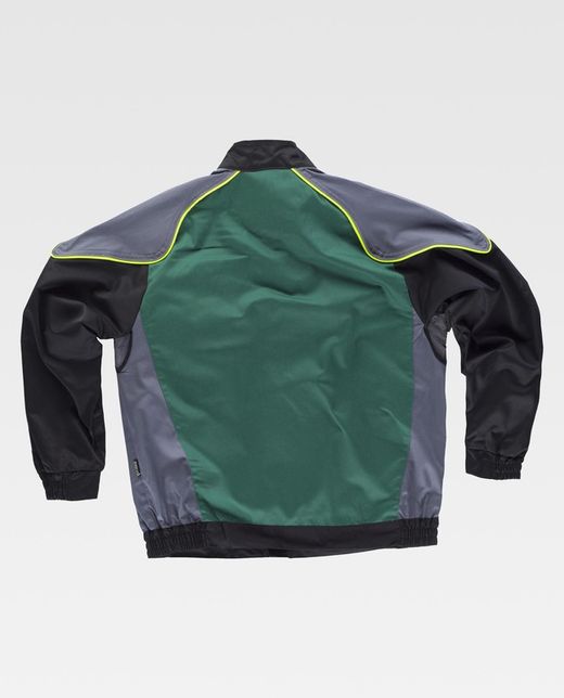 Jacket line 5 combi 3 colors Straight nylon zipper, reflective piping Green Dark Gray Black