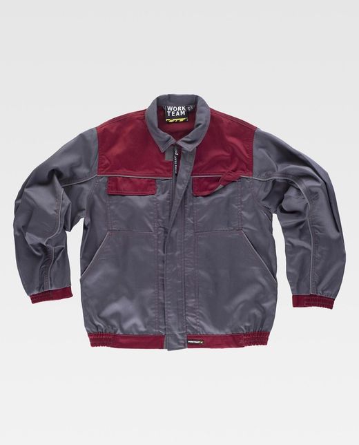 Jacket line 8 combined with zipper, reflective piping Maroon Gray
