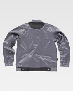 Jacket line 9 combined with zip closure fabric Beaver Nylon Gray Black