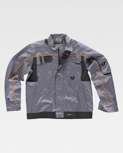 Jacket line 9 combined with zip closure fabric Beaver Nylon Gray Black